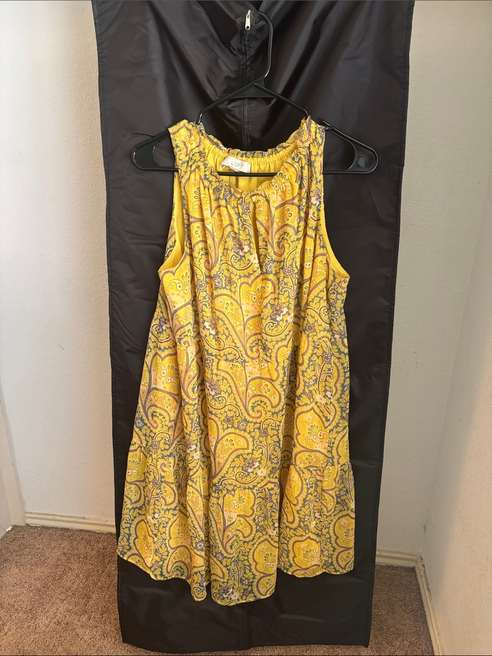 LOFT Yellow Paisley Mini Dress